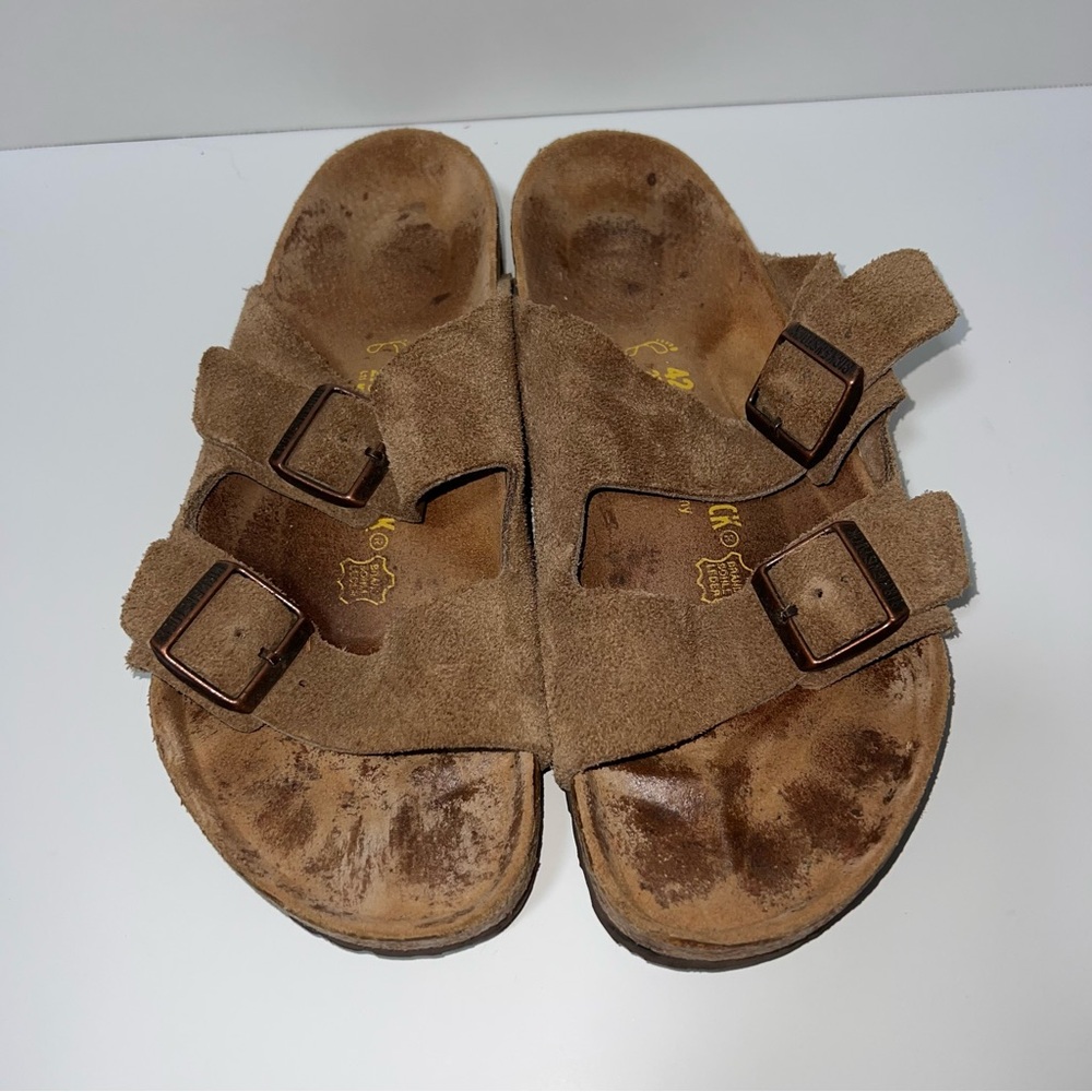 Vintage Birkenstock Brown Suede Double Strap Sandals